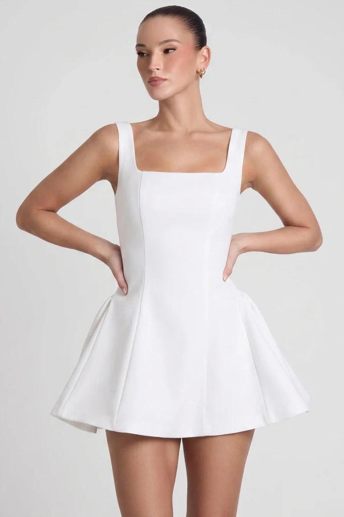 Ysabelle Babydoll Corset Mini Dress - White - Image 3